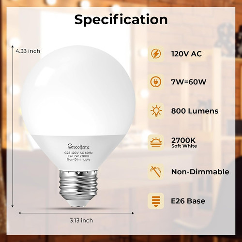 Vanity light bulbs for - light,