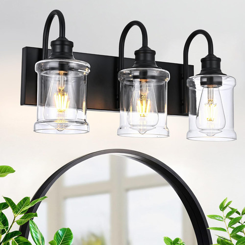 Chic light black vanity - 3-light,