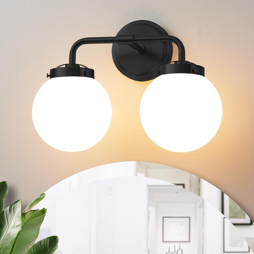 Black bathroom light - black,
