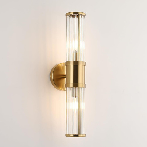Brass glass rods wall light - brass,